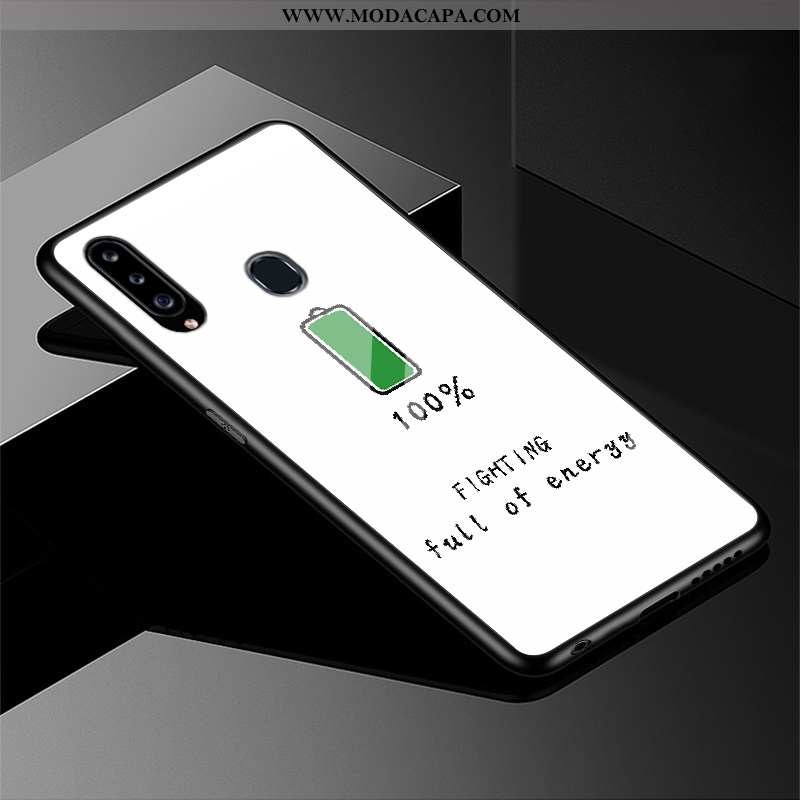 Capas Samsung Galaxy A20s Desenho Animado Simples Bonitos Antiqueda Branco Telemóvel Venda