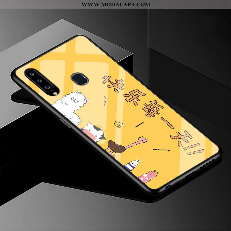 Capas Samsung Galaxy A20s Desenho Animado Simples Bonitos Antiqueda Branco Telemóvel Venda