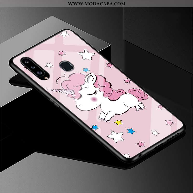 Capas Samsung Galaxy A20s Desenho Animado Simples Bonitos Antiqueda Branco Telemóvel Venda