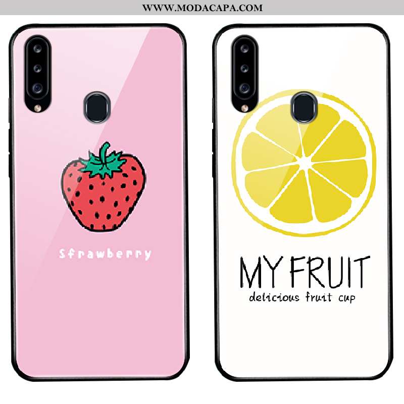 Capas Samsung Galaxy A20s Desenho Animado Simples Bonitos Antiqueda Branco Telemóvel Venda