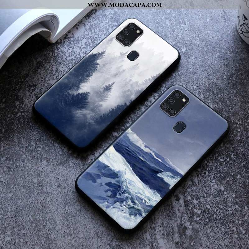 Capa Samsung Galaxy A21s Soft Telemóvel Personalizada Minimalista Capas Fosco Silicone Venda