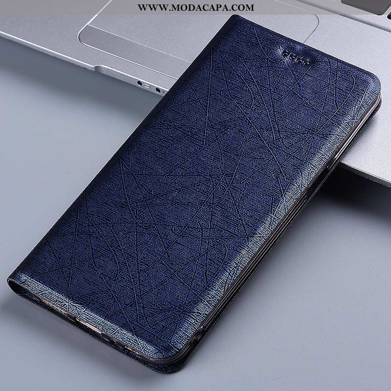 Capas Samsung Galaxy A21s Couro Cover Antiqueda Azul Escuro Telemóvel Protetoras Baratas