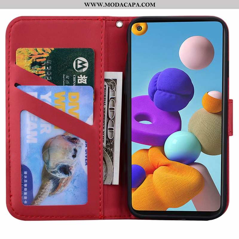 Capas Samsung Galaxy A21s Protetoras Soft Vermelho Cover Cases Telemóvel Baratas