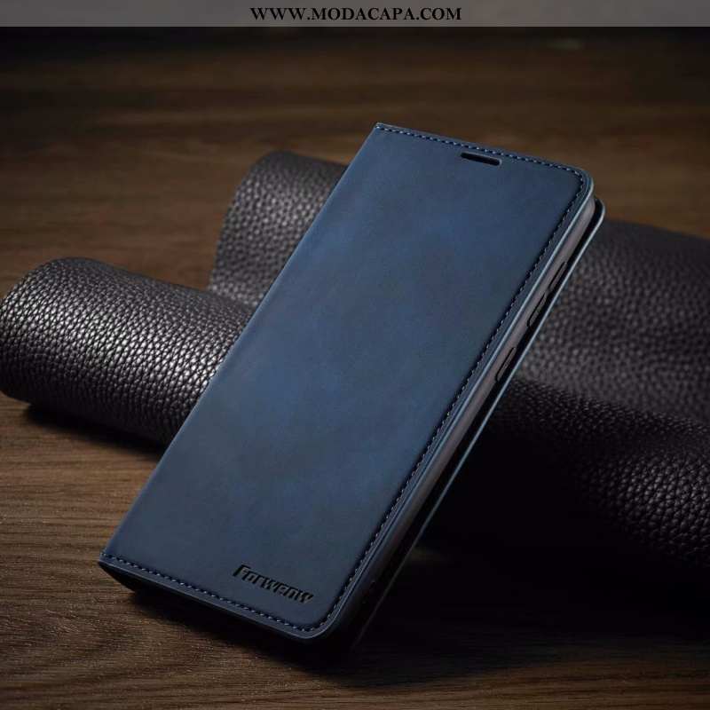 Capa Samsung Galaxy A21s Tendencia Couro Antiqueda Marrom Cases Completa Telemóvel Venda
