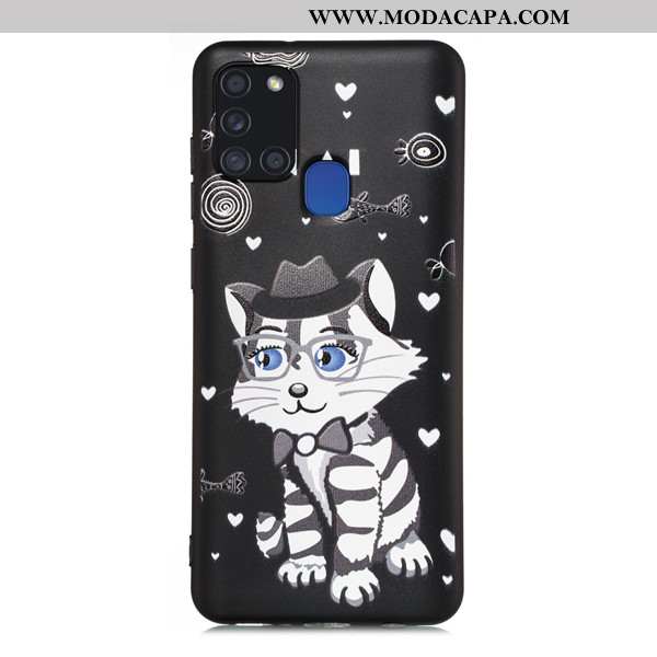 Capas Samsung Galaxy A21s Desenho Animado Completa Fosco Antiqueda Preto Cases Comprar