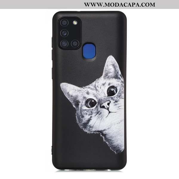 Capas Samsung Galaxy A21s Desenho Animado Completa Fosco Antiqueda Preto Cases Comprar