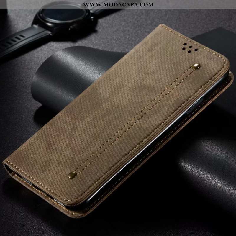 Capas Samsung Galaxy A21s Protetoras Telemóvel Couro Genuíno Cases Caqui Nova Barato