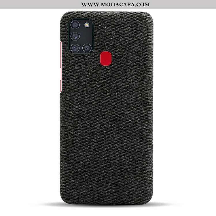 Capa Samsung Galaxy A21s Fosco Cinza Frente Telemóvel Resistente Personalizada Lona Barato