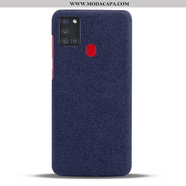 Capa Samsung Galaxy A21s Fosco Cinza Frente Telemóvel Resistente Personalizada Lona Barato