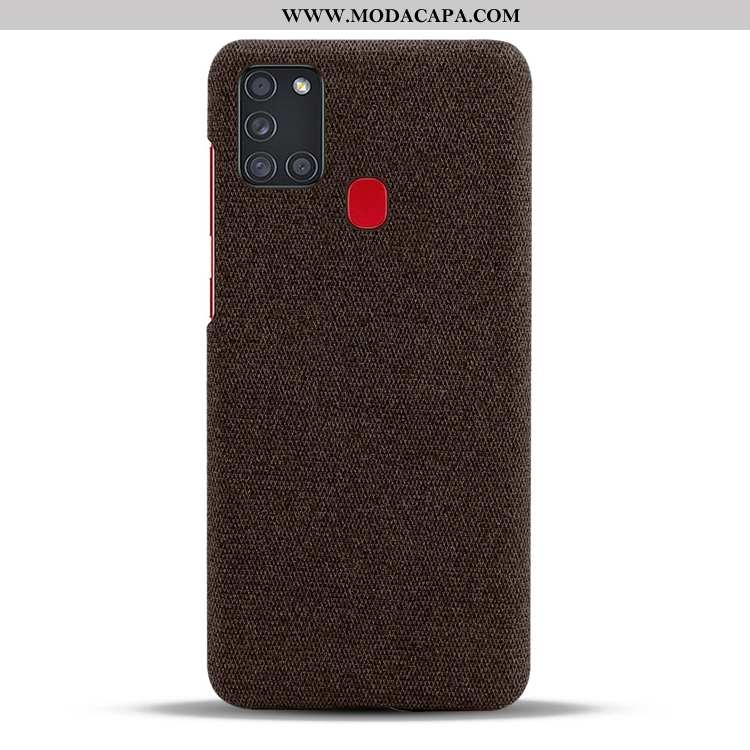 Capa Samsung Galaxy A21s Fosco Cinza Frente Telemóvel Resistente Personalizada Lona Barato