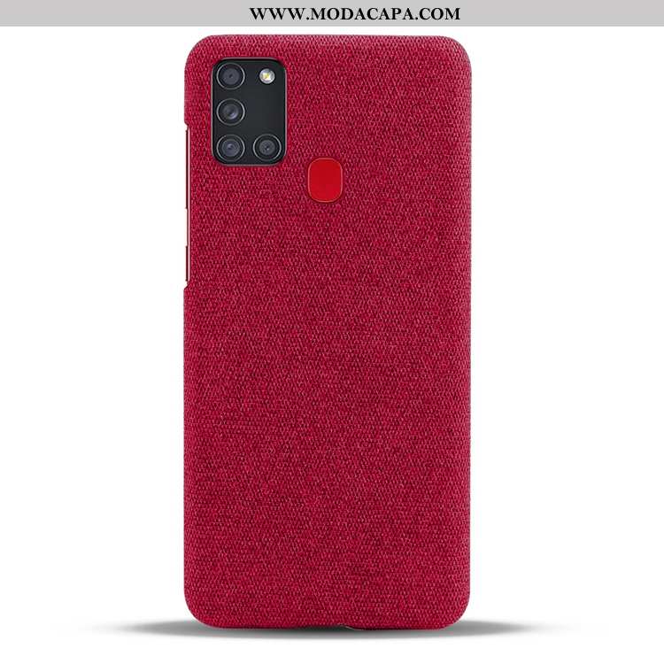 Capa Samsung Galaxy A21s Fosco Cinza Frente Telemóvel Resistente Personalizada Lona Barato