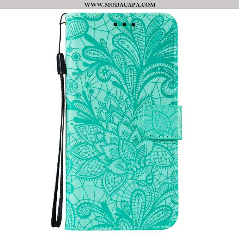 Capa Samsung Galaxy A21s Renda Cases Completa Verde Capas Couro Florido Online