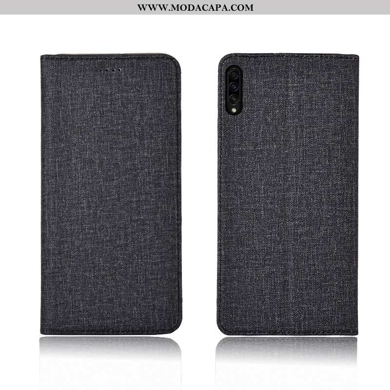 Capas Samsung Galaxy A30s Fosco Couro Azul Soft Tendencia Protetoras Linho Venda