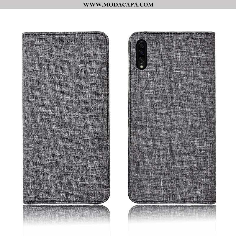 Capas Samsung Galaxy A30s Fosco Couro Azul Soft Tendencia Protetoras Linho Venda