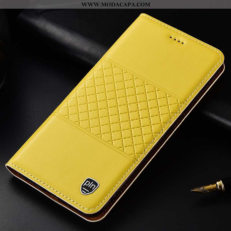 Capa Samsung Galaxy A30s Couro Genuíno Antiqueda Protetoras Midi Amarelo Cases Grade Online