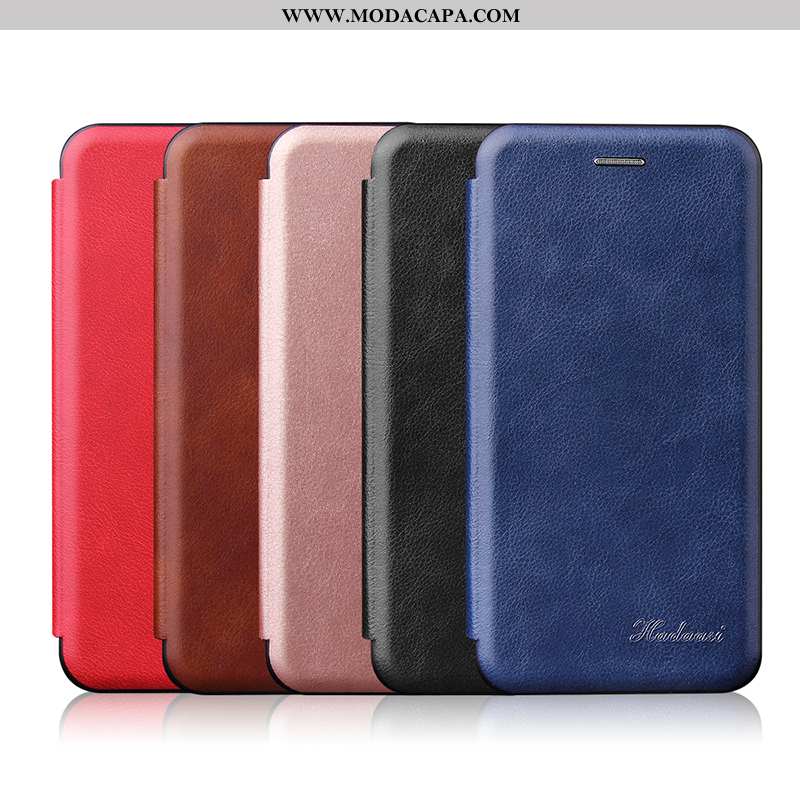 Capas Samsung Galaxy A40 Tendencia Couro Azul Telemóvel Cases Completa Protetoras Online