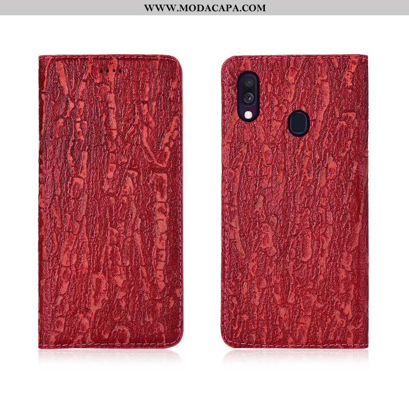 Capa Samsung Galaxy A40 Silicone Protetoras Couro Vermelho Completa Antiqueda Fosco Baratos