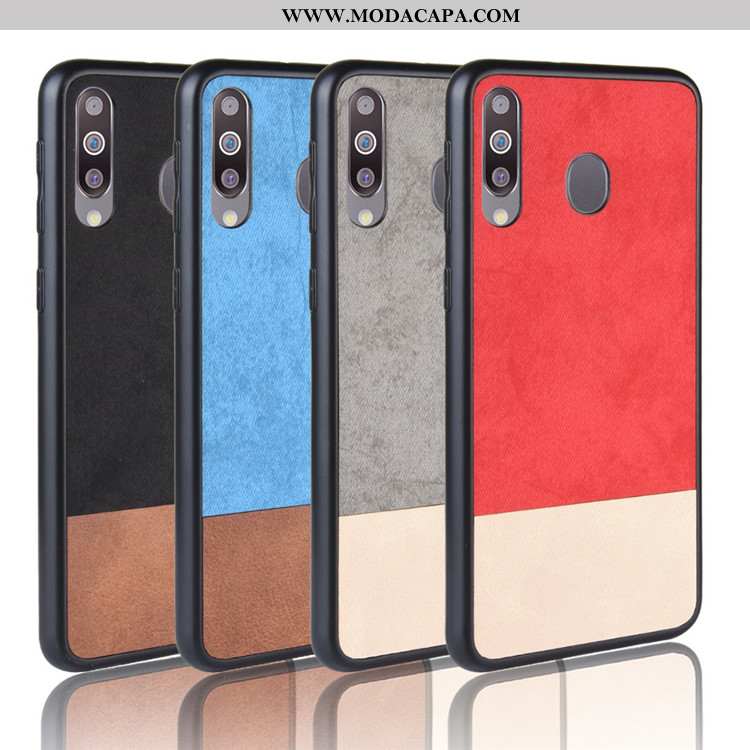 Capas Samsung Galaxy A40s Tendencia Colorblock Completa Vermelho Telemóvel Cases Venda
