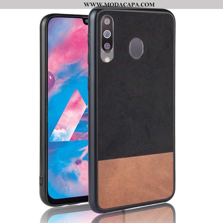 Capas Samsung Galaxy A40s Tendencia Colorblock Completa Vermelho Telemóvel Cases Venda