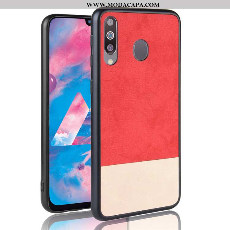 Capas Samsung Galaxy A40s Tendencia Colorblock Completa Vermelho Telemóvel Cases Venda