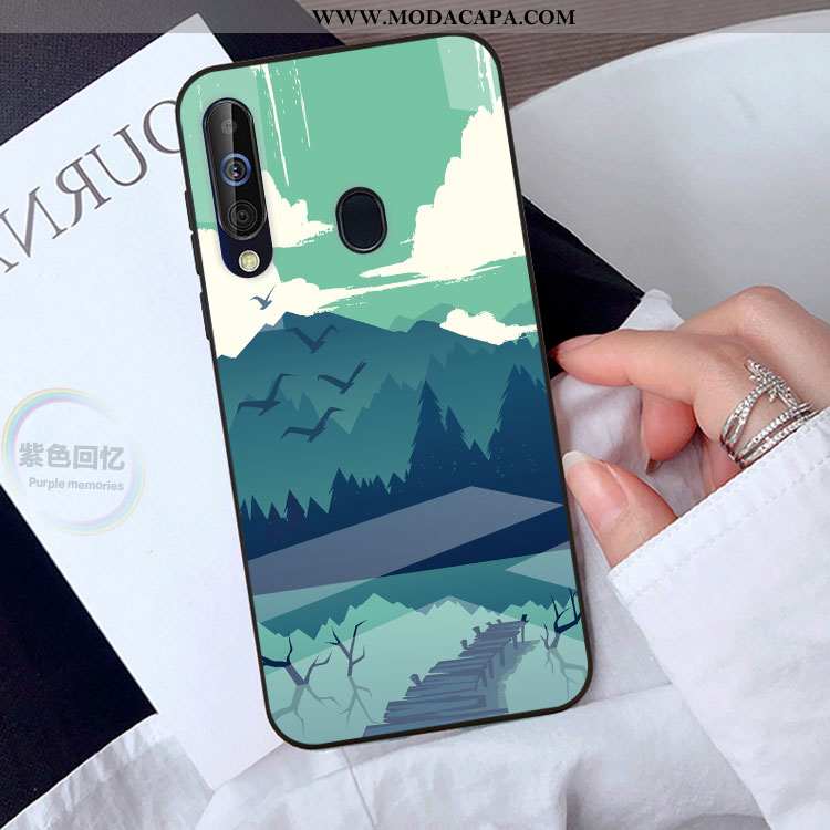 Capa Samsung Galaxy A40s Personalizado Verde Protetoras Tendencia Cases Vidro Telemóvel Promoção