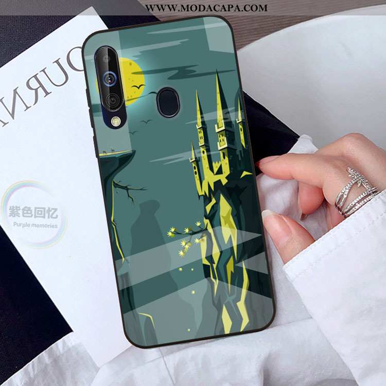 Capa Samsung Galaxy A40s Personalizado Verde Protetoras Tendencia Cases Vidro Telemóvel Promoção