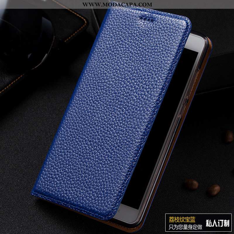 Capa Samsung Galaxy A40s Protetoras Antiqueda Couro Legitimo Cover Azul Escuro Capas Cases Venda
