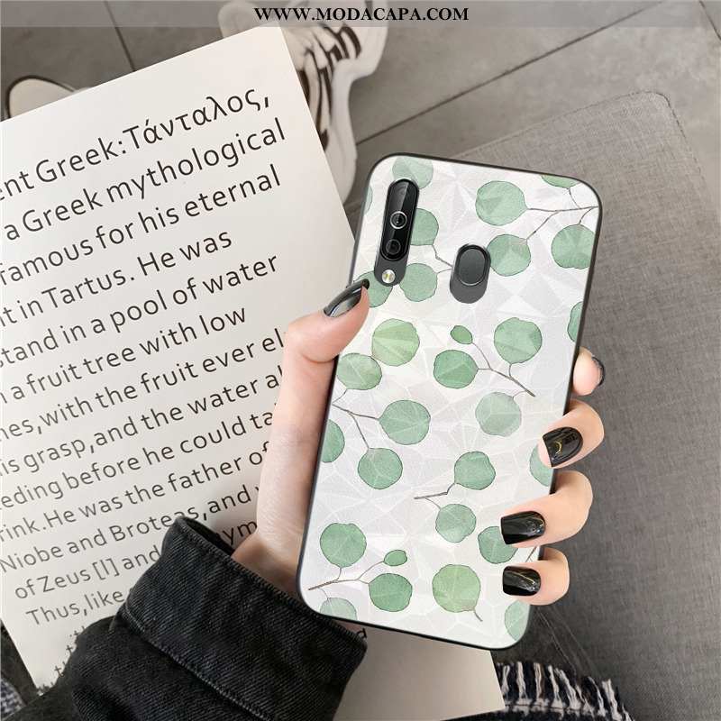 Capa Samsung Galaxy A40s Cases Pequena Capas Quadriculada Floridas Verde Telemóvel Barato