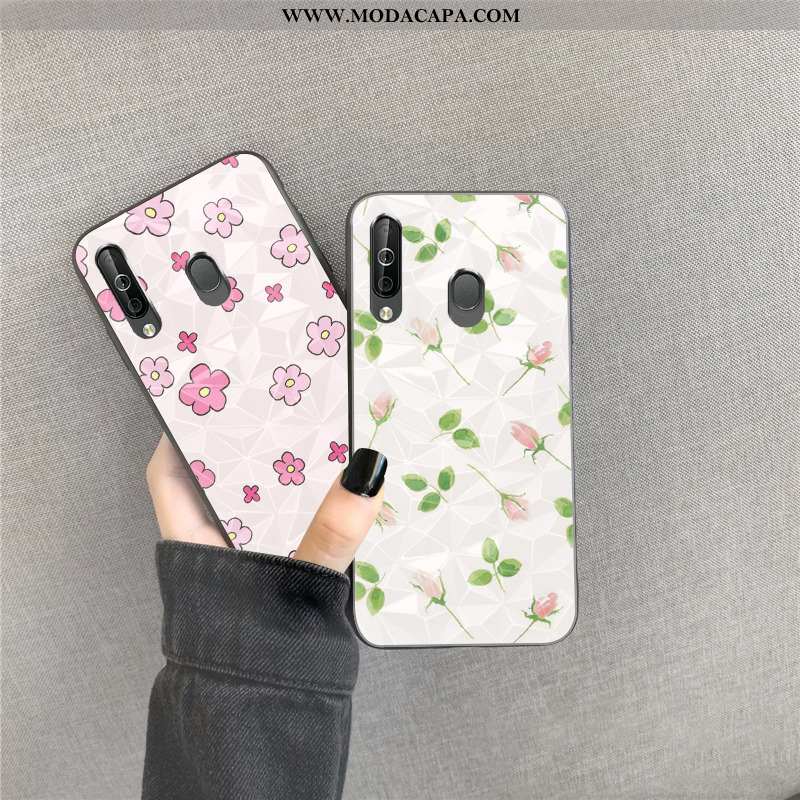 Capa Samsung Galaxy A40s Cases Pequena Capas Quadriculada Floridas Verde Telemóvel Barato