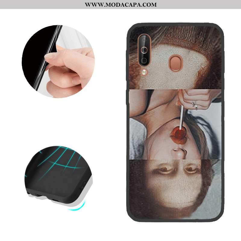 Capas Samsung Galaxy A40s Pedra Cases Preto Telemóvel Promoção