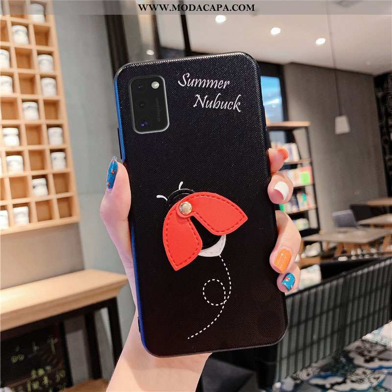 Capa Samsung Galaxy A41 Silicone Personalizada Fofas Cordao Antiqueda Vermelho Pequena Baratos