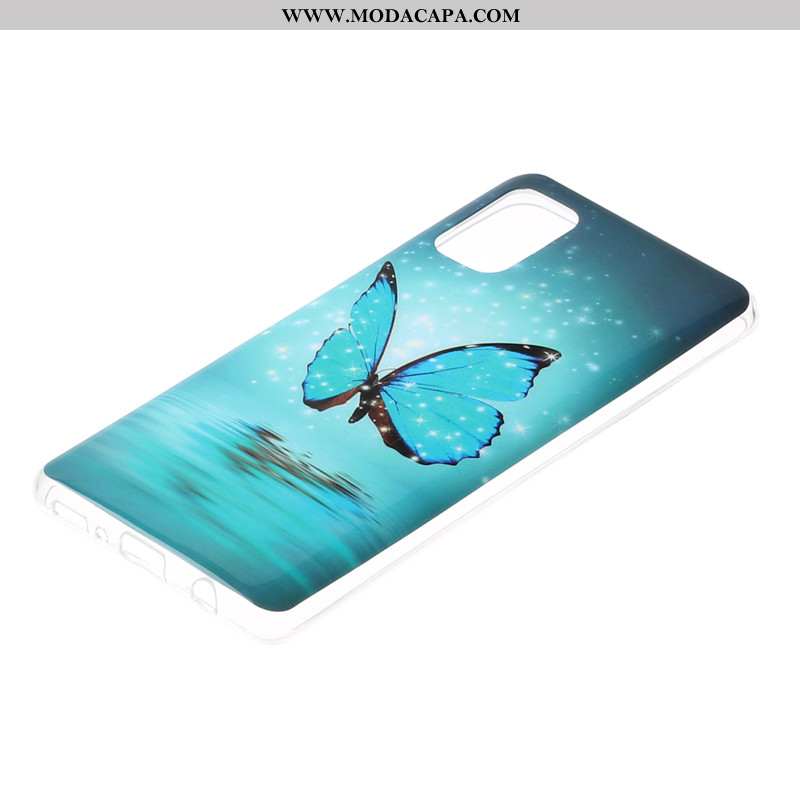 Capa Samsung Galaxy A41 Desenho Animado Cases Azul Completa Antiqueda Luminosa Telemóvel Online