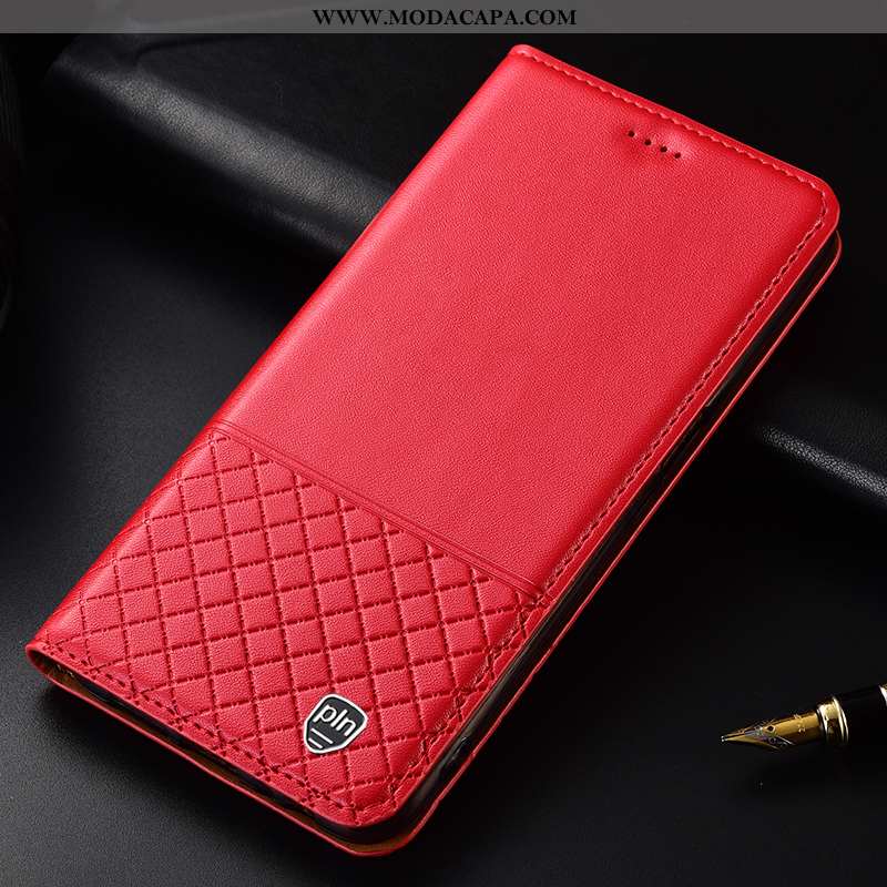 Capas Samsung Galaxy A50 Protetoras Telemóvel Vermelho Antiqueda Cases Couro Legitimo Baratos