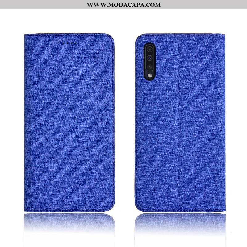 Capas Samsung Galaxy A50 Fosco Silicone Azul Couro Telemóvel Protetoras Baratos