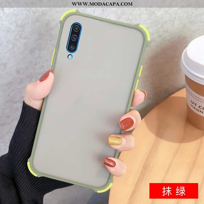 Capa Samsung Galaxy A50s Silicone Capas Telemóvel Cor De Contraste Preto Bonitos Resistente Barato