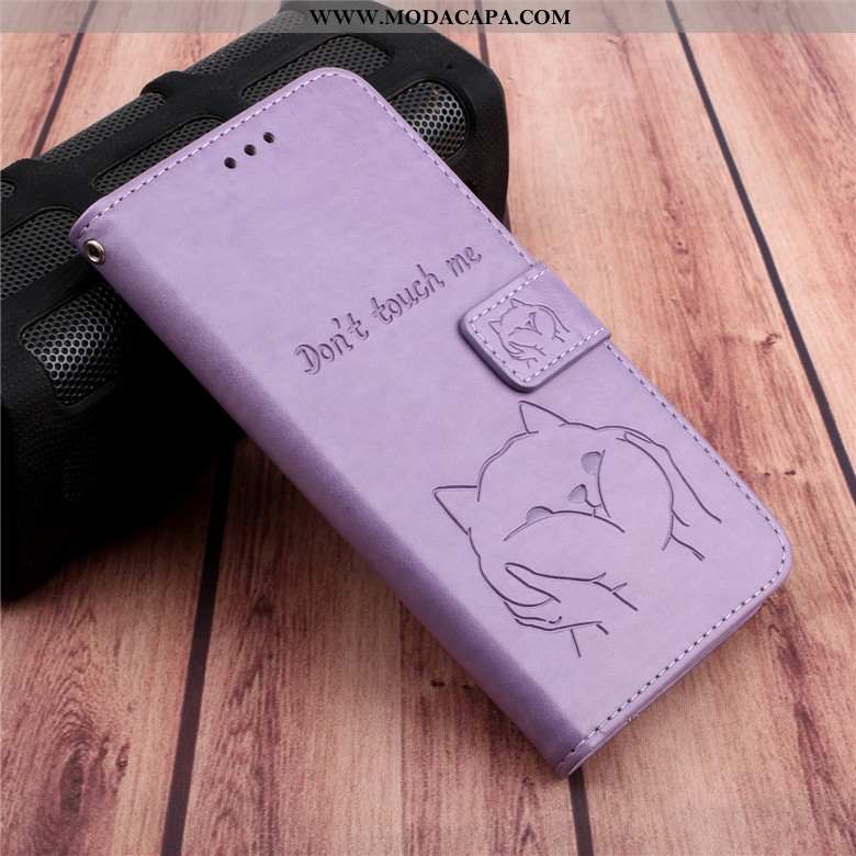 Capa Samsung Galaxy A50s Couro Cases Roxa Protetoras Telemóvel Capas Cover Venda