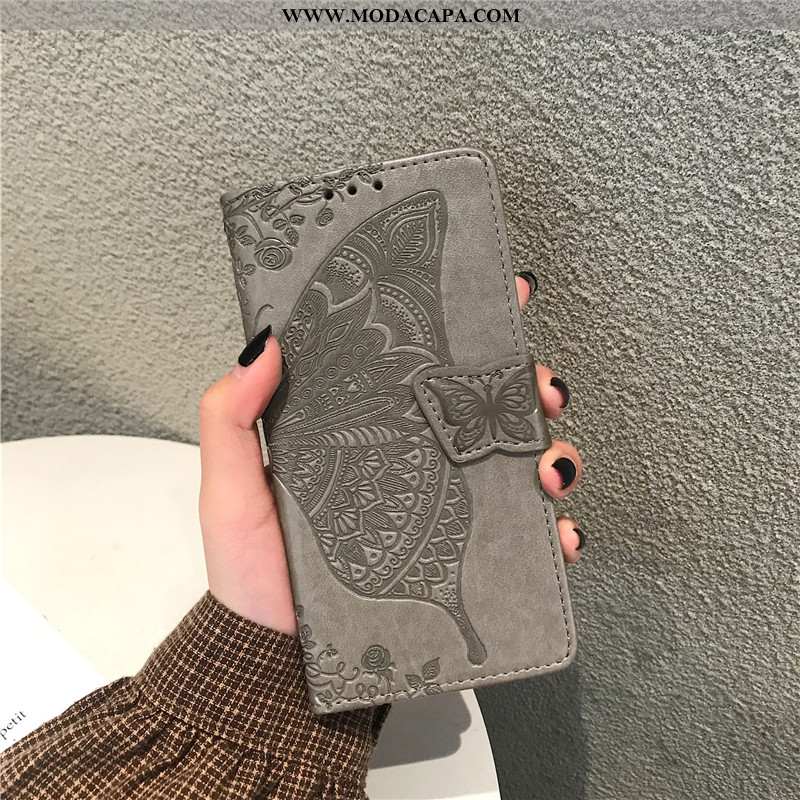 Capa Samsung Galaxy A50s Protetoras Cover Couro Cinza Telemóvel Antiqueda Cases Baratos