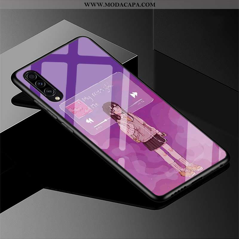 Capa Samsung Galaxy A50s Fofas Simples Roxa Novas Silicone Vidro Cases Baratas