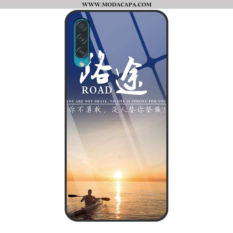 Capas Samsung Galaxy A50s Silicone Azul Escuro Telemóvel Completa Malha Frente Venda