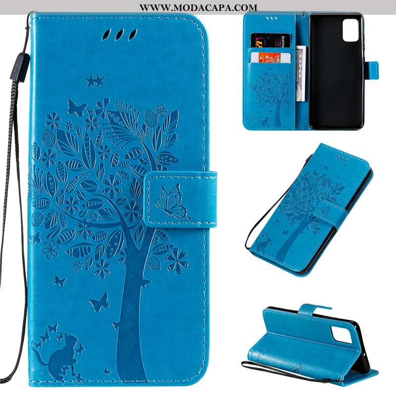 Capas Samsung Galaxy A51 Couro Telemóvel Antiqueda Cover Azul Soft Cases Online