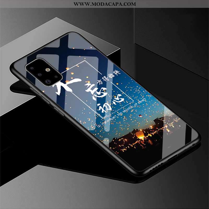 Capa Samsung Galaxy A51 Personalizado Tendencia Cases Preto Telemóvel Casal Resistente Online
