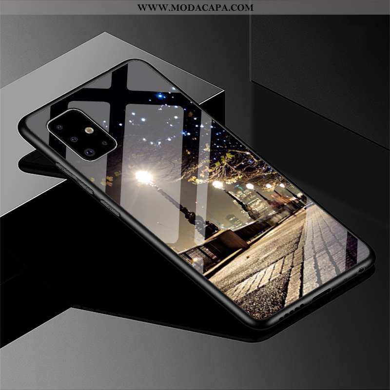 Capa Samsung Galaxy A51 Personalizado Tendencia Cases Preto Telemóvel Casal Resistente Online