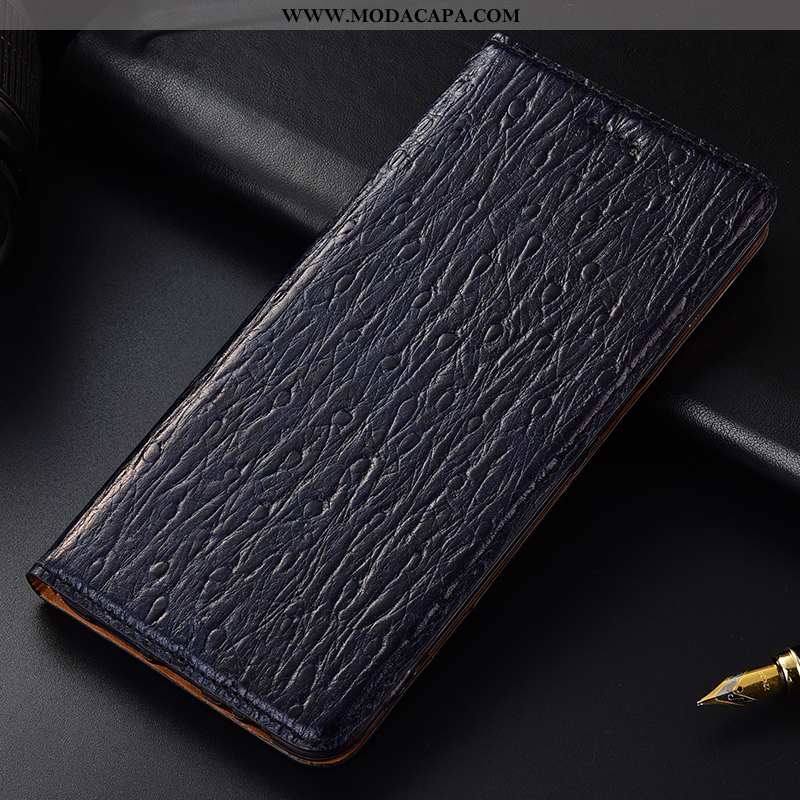 Capa Samsung Galaxy A60 Couro Legitimo Pássaro Protetoras Capas Antiqueda Cases Marrom Baratos