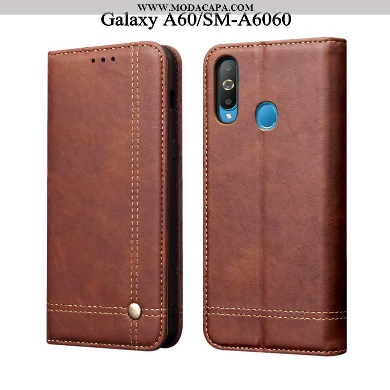 Capas Samsung Galaxy A60 Protetoras Antiqueda Couro Soft Preto Cover Comprar
