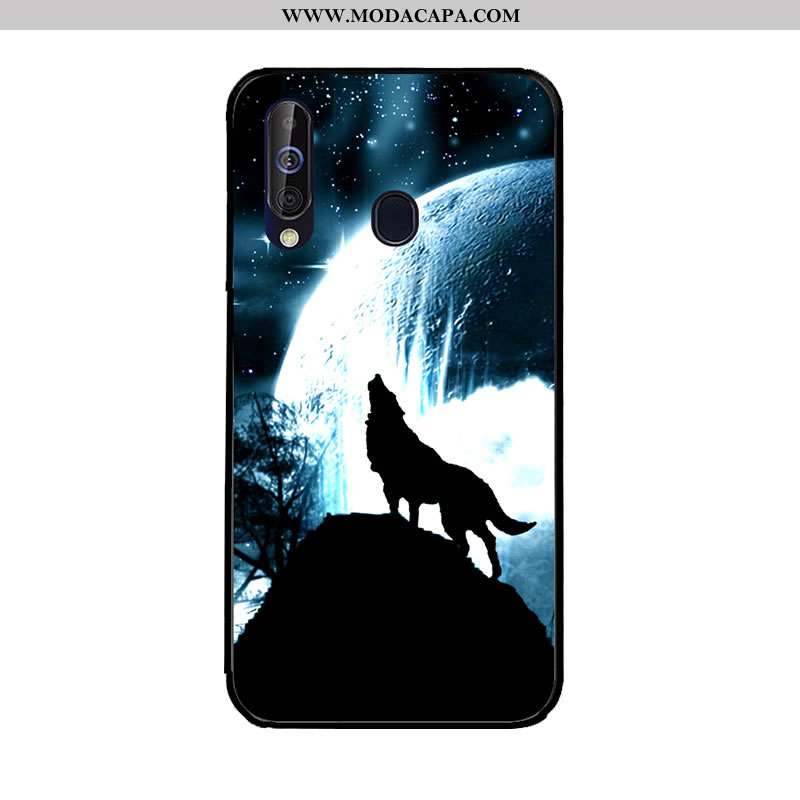 Capa Samsung Galaxy A60 Protetoras Antiqueda Pintado Personalizadas Cases Capas Azul Escuro Promoção