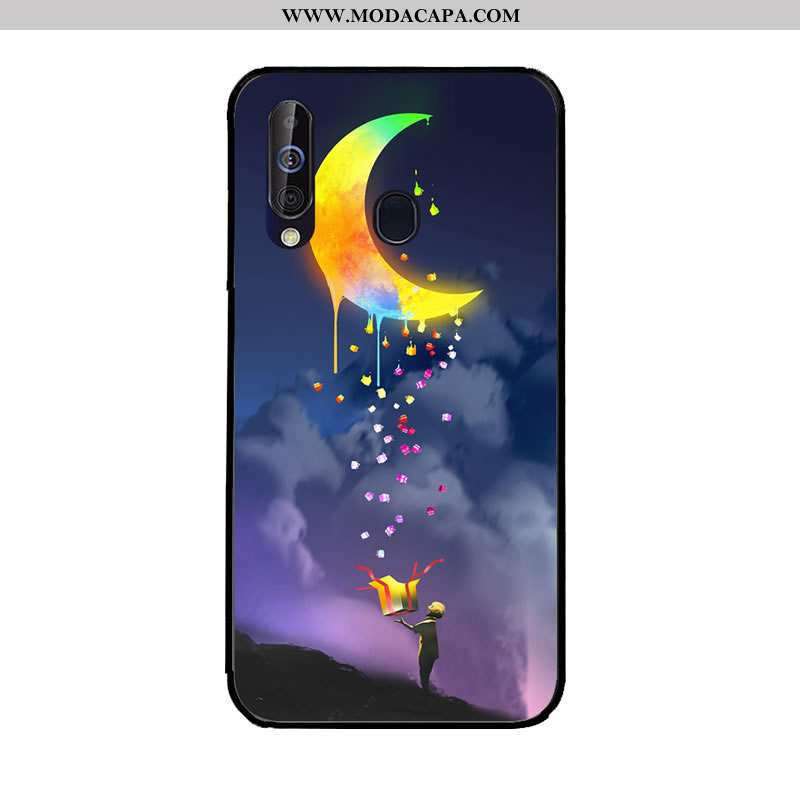 Capa Samsung Galaxy A60 Protetoras Antiqueda Pintado Personalizadas Cases Capas Azul Escuro Promoção