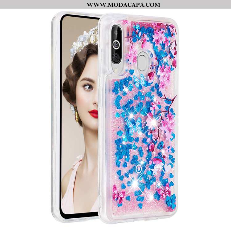 Capa Samsung Galaxy A60 Tendencia Antiqueda Capas Telemóvel Azul Completa Cases Barato