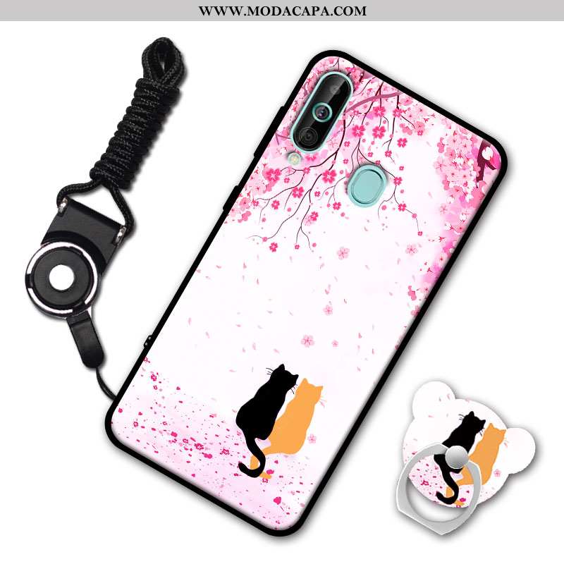 Capas Samsung Galaxy A60 Soft Telemóvel Antiqueda Cola Rosa Tampa Barato