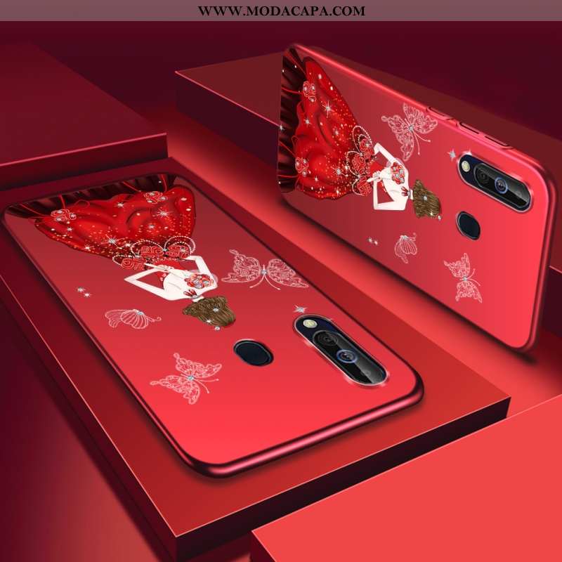 Capas Samsung Galaxy A60 Estilosas Cases Tampa Protetoras Plastico Resistente Vermelho Baratos