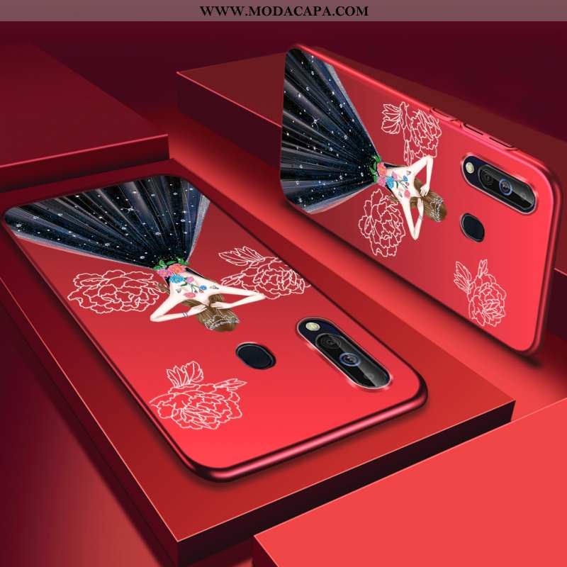 Capas Samsung Galaxy A60 Estilosas Cases Tampa Protetoras Plastico Resistente Vermelho Baratos